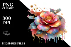 Colorful Shiny Camellia PNG Product Image 2