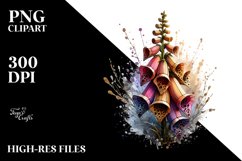 Wooden Foxglove with Metallic Insertions | Clipart Product Image 1