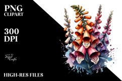 Abstract Wooden Stained Foxglove Clipart Product Image 3