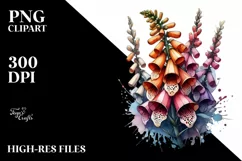Abstract Wooden Stained Foxglove Clipart Product Image 3