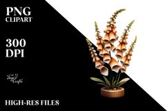 Abstract Wooden Stained Foxglove Clipart Product Image 1