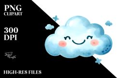 Smiling Whimsical Cloud PNG Product Image 2