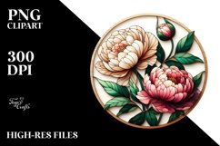 Wooden Peonies | Clipart Product Image 3
