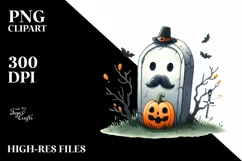 Watercolor Style Funny Halloween Clipart, Transparent PNG Product Image 3