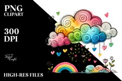Simple Cloud with Hearts PNG Product Image 2