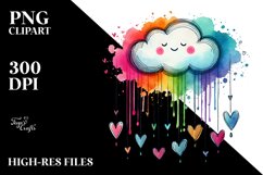 Simple Cloud with Hearts PNG Product Image 2