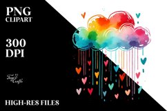 Simple Cloud with Hearts PNG Product Image 2