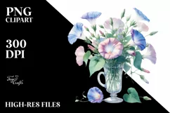 Watercolor Morning Glory | Sublimation Clipart Product Image 3