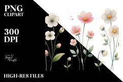 Cute Flower Watercolor PNG Product Image 2