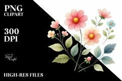 Cute Flower Watercolor PNG Product Image 2