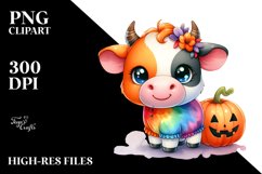 Simple Baby Cow Hallo Halloween | Sublimation Clipart Product Image 1