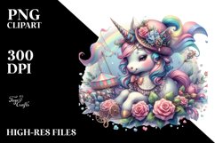 Colorful Pastel Baby Unicorn at Renaissance Fair, Product Image 3