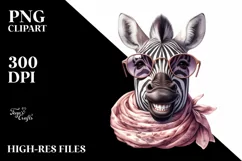 Funny Cute Zebra Silk Scarf | Sublimation Clipart Product Image 1