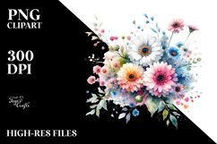 Colorful Gerbera Flowers PNG Product Image 2