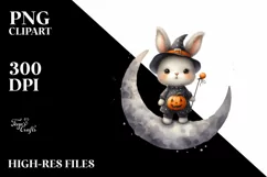 Cute Baby Rabbit Halloween PNG Product Image 1