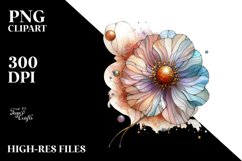 Abstract Stained Anemone Watercolor Splash | Clipart Product Image 1