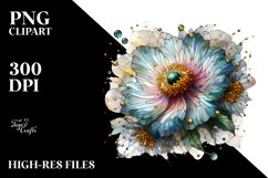 Stained Anemone Watercolor Splash | Sublimation | Clipart Product Image 3