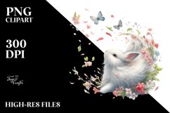 Spring Rabbit Tumbling | Sublimation | Clipart Product Image 3