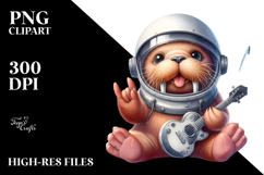 Cute Energetic Walrus PNG Product Image 2