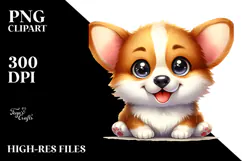 Cartoon Pembroke Welsh Corgi, Watercolor Design Product Image 2
