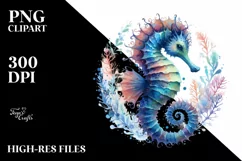 Sea Horse Watercolor Clipart Product Image 3