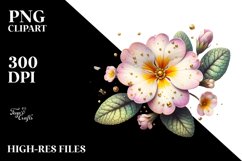 Glossy Primrose Shiny Golden Watercolor Splash | Clipart Product Image 3