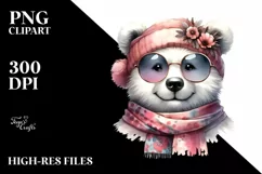 Whimsical Bear Portrait | Watercolor Clipart Product Image 3