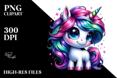 Cute Unicorn with Cool Haircut, Transparent PNG Product Image 2