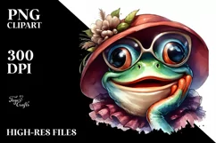 Vibrant Frog Portrait | Watercolor Clipart Product Image 1