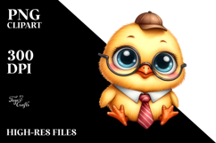 Funny Baby Chick with Tie | Sublimation | Clipart Product Image 2