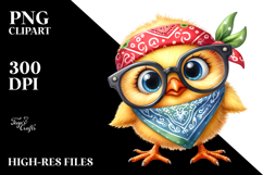 Funny Chick with Bandana PNG Product Image 2