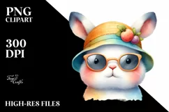 Colorful Baby Rabbit Sublimation Clipart Product Image 1