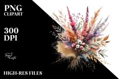 Watercolor Abstract Vibrant Bouquet Gold Foil with Heather Product Image 3