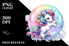 Colorful Pastel Baby Unicorn Twirling | Clipart Product Image 3