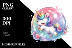 Colorful Pastel Baby Unicorn Twirling | Clipart Product Image 3