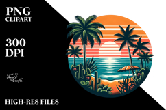 Retro Tropical Beach Sunset, 20 oz Tumbler Product Image 2