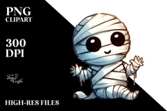 Washed Watercolor Funny Mummy PNG Product Image 2