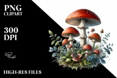 mushroom watercolor splash PNG Product Image 3