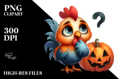 Funny Rooster in Halloween | Sublimation | Clipart Product Image 2