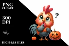 Funny Rooster in Halloween | Sublimation | Clipart Product Image 1