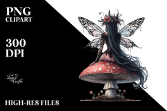 Gothic Fairy on a Mushroom Title Product Image 2