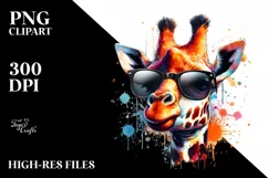 Quirky Giraffe with Paint-like Colors | Clipart Product Image 3