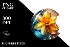 Shiny Daffodil Sublimation Clipart Product Image 1