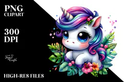 Cute Unicorn with Expressive Face, High-Res PNG Product Image 2