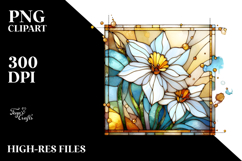 Stained Daffodil Watercolor Splash, PNG Product Image 2