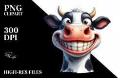 Cow Confused Goofy Smile Big Teeth | Clipart Product Image 3