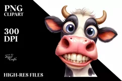 Cow Confused Goofy Smile Big Teeth | Clipart Product Image 1