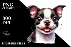 Happy Boston Terrier Baby PNG Product Image 2