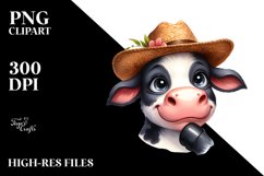 Cow Thoughtful Highland Cow Hat | Clipart Product Image 1