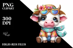 Cute Baby Cow Watercolor Sticker Product Image 3